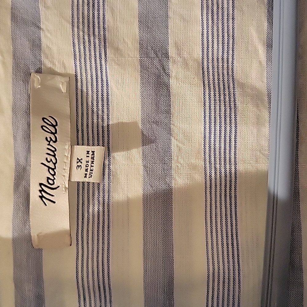 Madewell blue striped collared shirt